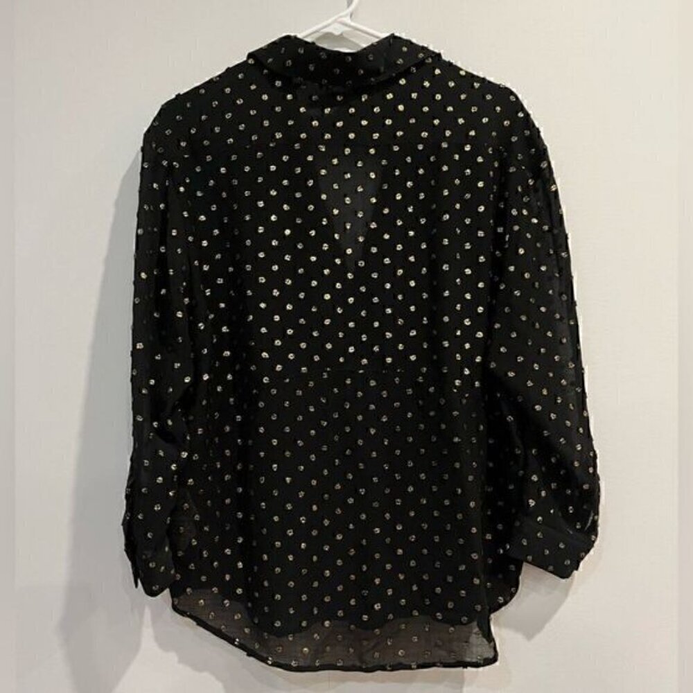 Zara Metallic Thread Polka Dot Blouse - Picture 6 of 7